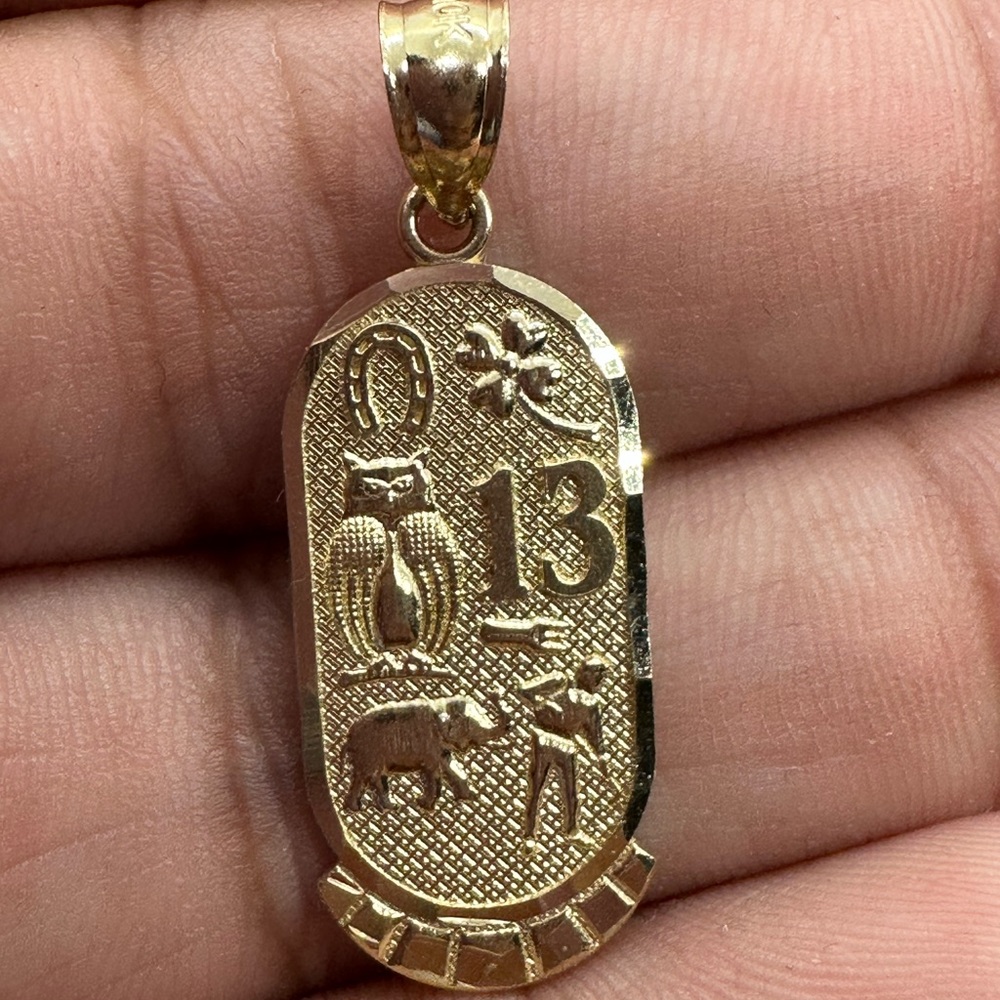 10K Gold Luck Charm Pendant